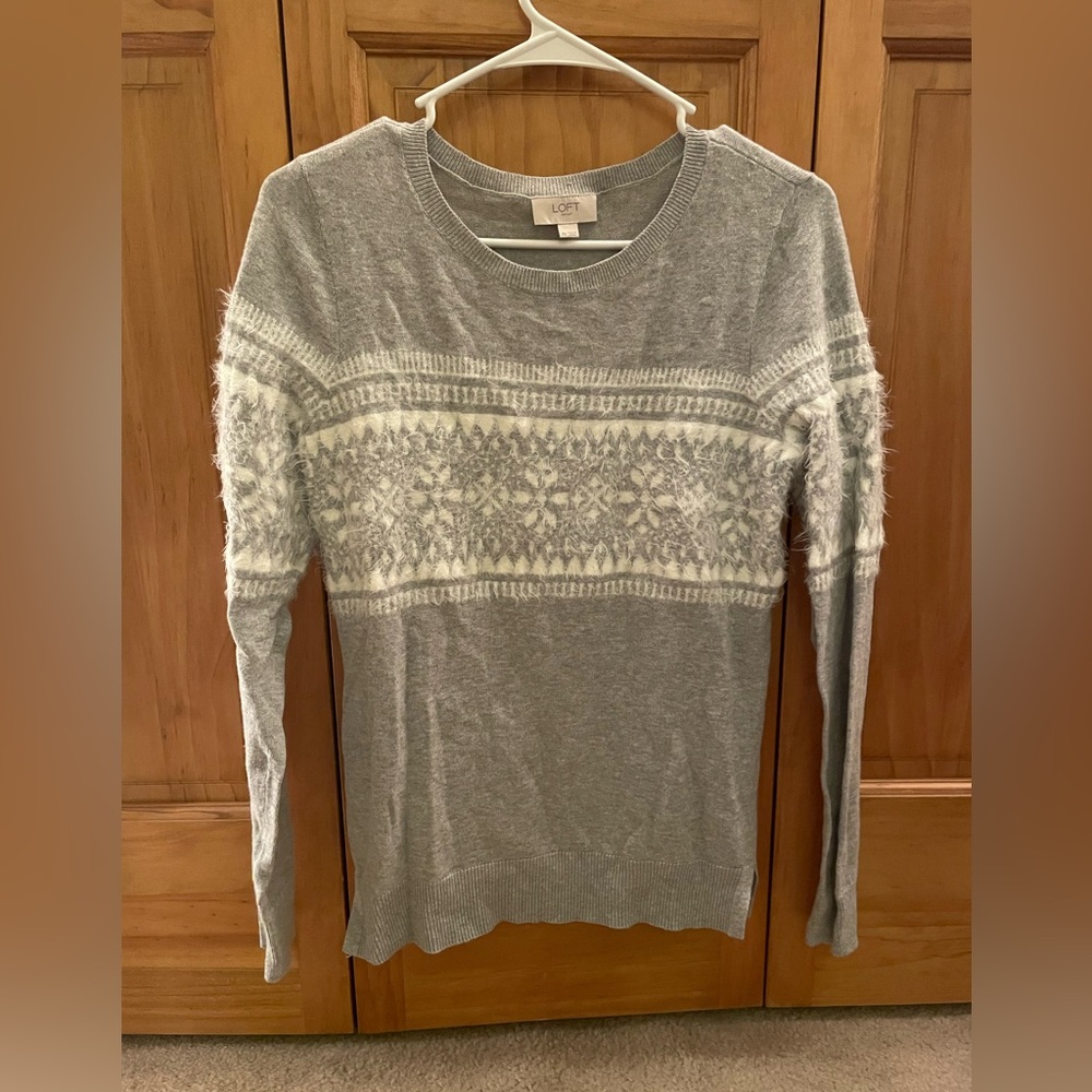 Grey & White Loft Sweater